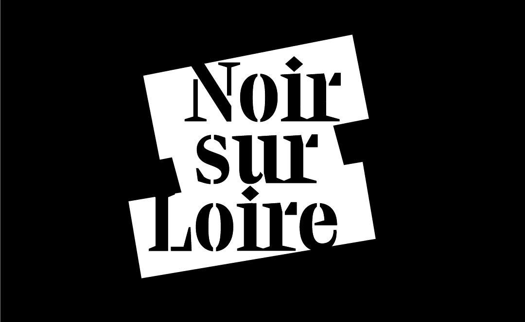Logo de l'association Noir sur Loire qui fait la promotion des polar dans la région Payus de Loire, réalisation d'un lettrage sur mesure avec une typographie à empattements assez anguleuse