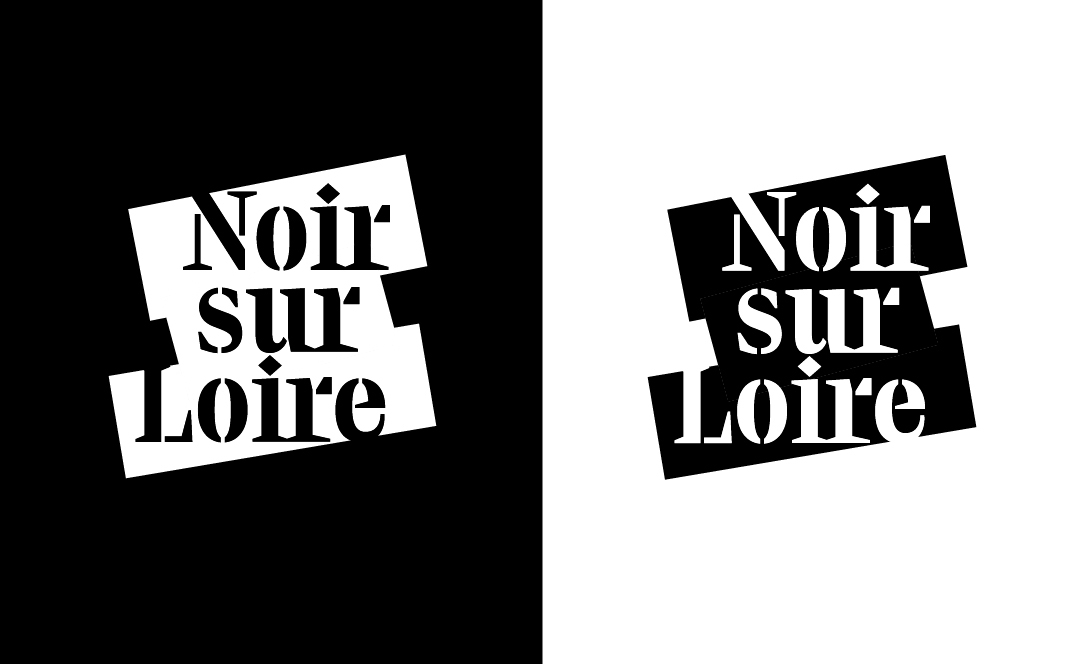 logo Noir sur Loire en blanc sur fond noir et inversement permettant de voir la flexilbité de ce logotype