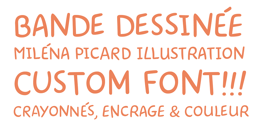 custom font milena picard nantes bande dessinée comics